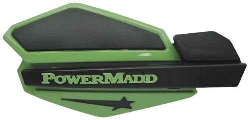 Powermadd atv/motorcycle/snowmobile green/black star series handguards 34203