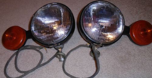 Vintage working pair dietz 9-82 headlights with parking lights rat rod/hot rod