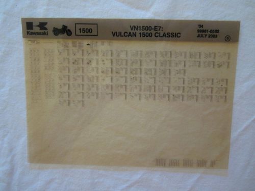 2004 kawasaki motorcycle vn 1500 e7 vulcan classic microfiche parts catalog