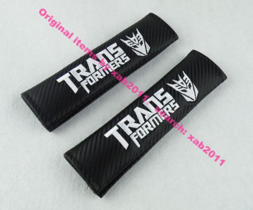 2 x car transformers decepticon embroidery seat belt shoulder pads cover cushion