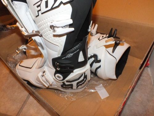 Fox racing dirt bike motorcycle boots - men&#039;s size 10 - white - brand new in box