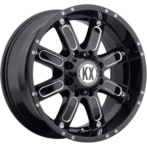 18x9 black milled kx cp71 5x4.5 &amp; 5x5 +18 wheels kanati mud hog 305/70/18 tires