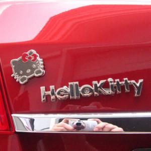 Hot fashion metal car sticker 3d car sticker, hello kitty t4