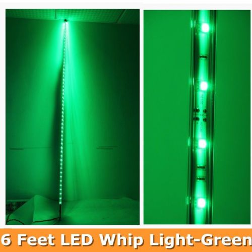 6&#039; ft green color led lighted whip flag utv atv off-road light free shipping