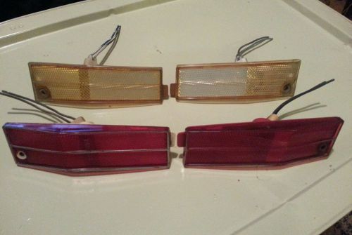 Set of 77 chevrolet caprice red yellow side 4 marker lights 77 78 chevy impala