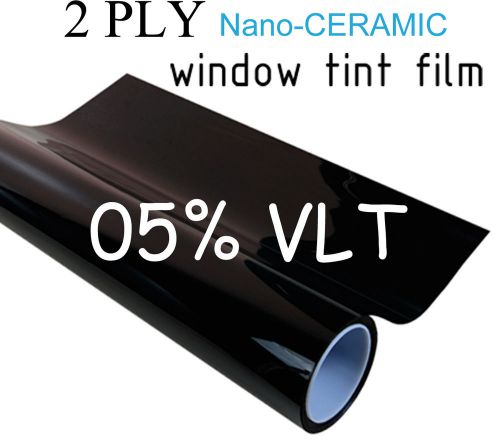 Ceramic high performance tint film 2 ply roll 40&#034;x100ft window tinting 5% vlt