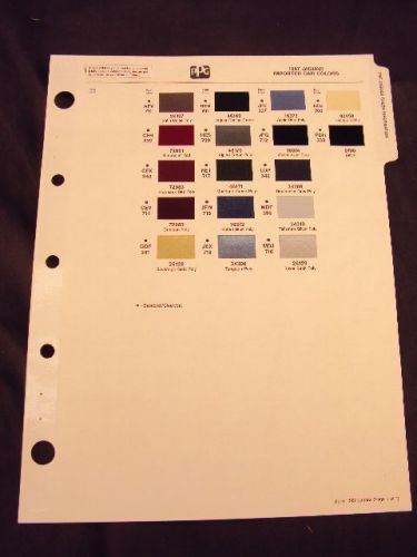 1987 87 jaguar paint colors chip pages chips