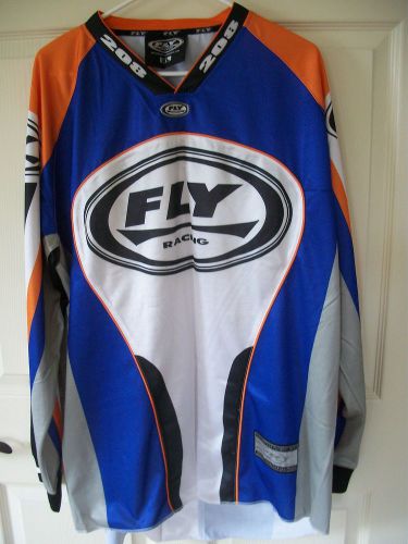 Fly model 208 racing poly jersey size adult xl  blue/white/orange w/o tags mx