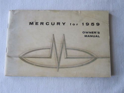 Original 1959 mercury car handbook owner&#039;s manual booklet ford motor company