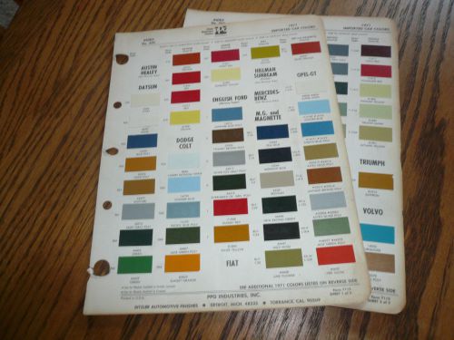 1971 datsun fiat mazda honda toyota ditzler import color chip paint sample -