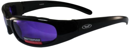 Global vision chicago padded riding glasses (black frame/purple lens)