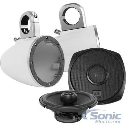 Polk audio dxi651 120w rms 6.5&#034; marine rated coaxial speakers w/tower enclosures