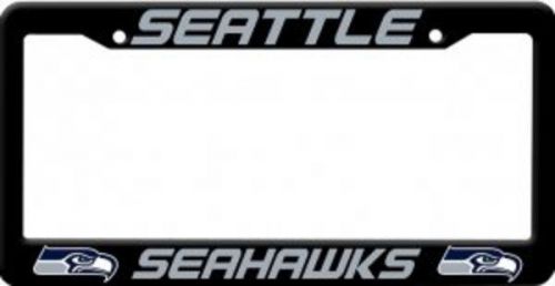 Seattle seahawks black plastic license plate frame