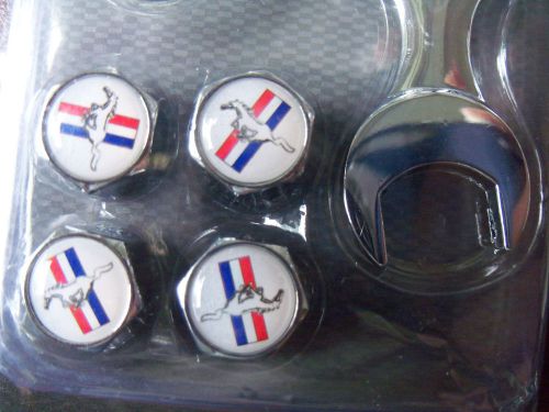 #10 awesome mustangtire valve stem caps with keychain/wrench