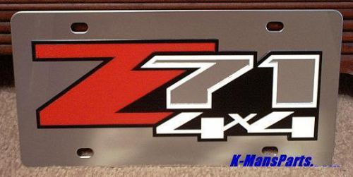 Chevrolet z71 4x4 off road stainless steel vanity license plate tag