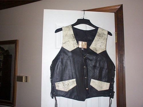 Vintage espinoza&#039;s leather vest sz. l large looks like snake skin ? made in  usa