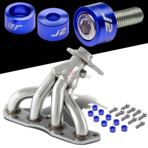 J2 for 06-08 fit l15 exhaust manifold 4-1 race header+blue washer cup bolts