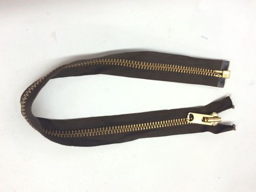 1970&#039;s talon brass #10 brown front separator zipper 18&#034;  new