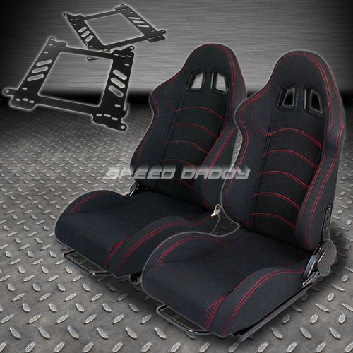 Pair type-1 reclining black cloth racing seat+bracket for 99-07 focus mark 1