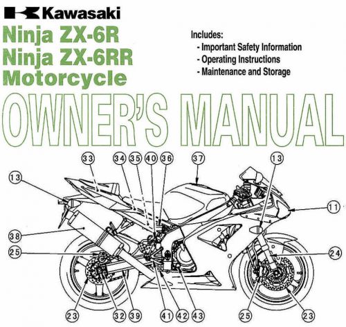2004 kawasaki ninja zx-6r &amp; zx-6rr motorcycle owners manual -ninja zx6r-kawasaki