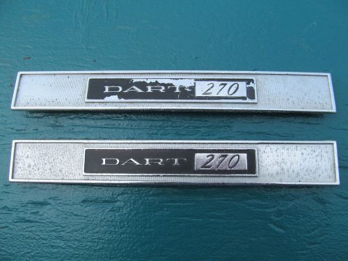 1966 dodge dart inside door &#034;dart 270&#034; emblem plates