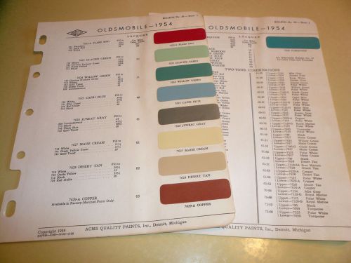 1954 oldsmobile acme color chip paint sample
