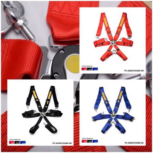 Racing seat harness belt 6 point 3&#034; inch  eye bolts fia 2020 x 1 diy 3 color new