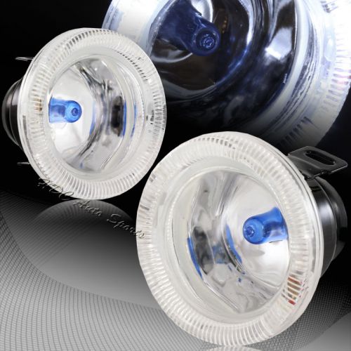 3&#034; round white halo chrome/clear glass lens fog driving lights lamps universal 3
