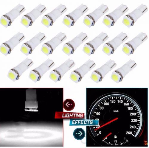 100x white t5 1 smd  led car wedge dashboard instrument panel light bulb lamp