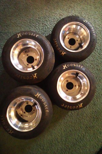Go kart racing hoosier racing tires and douglas polished rim set