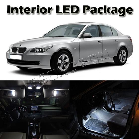 15x white led interior lights package for bmw e60 4dr 2004-2010 error free lamps