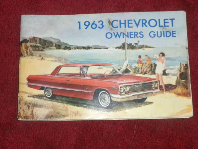 1963 chevrolet owners guide manual booklet impala bel air biscayne super sport