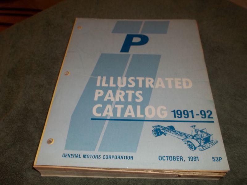 1991-92 chevrolet gmc p van parts & illustration catalog 87 86 87 88 89 90 84  