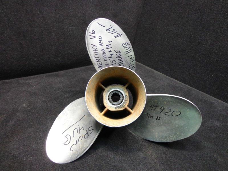 Mercury mirage stainless steel propeller 15.25x19p-v6-right hand ss prop (920)