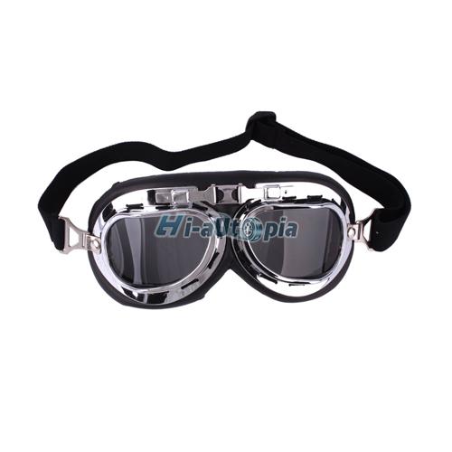 New windproof bicycle motorcycle silver plate goggles tawny lens glasses 1159