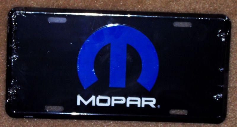 Mopar black & blue license plate dodge plymouth ram jeep hemi six pack