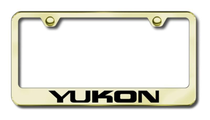 Gm yukon  engraved gold license plate frame -metal made in usa genuine
