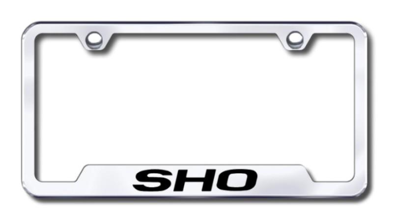 Ford sho laser etched chrome cut-out license plate frame made in usa genuine