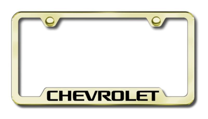Gm chevrolet  engraved gold cut-out license plate frame made in usa genuine