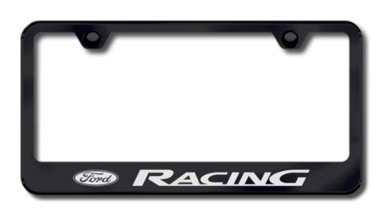 Ford racing laser etched license plate frame-black made in usa genuine