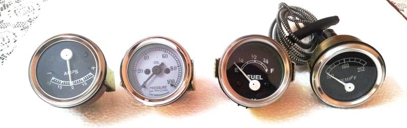 David brown tractor gauge set  fuel,temperature,oil pressure,ammeter mechanical