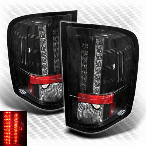 2007-2013 chevy silverado led black tail lights rear lamps pair left+right set