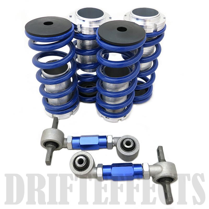 Blue 88-00 civic jdm lowering coilover spring sleeve rear camber suspension set