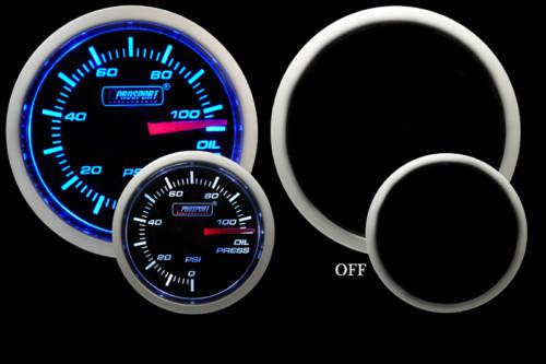 Oil pressure gauge-electrical-blue/white 52mm-prosport