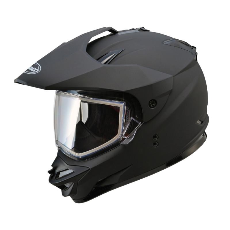 Gmax 2013 gm11s dual sport snow snowmobile cycle helmet flat  black x-large  nib
