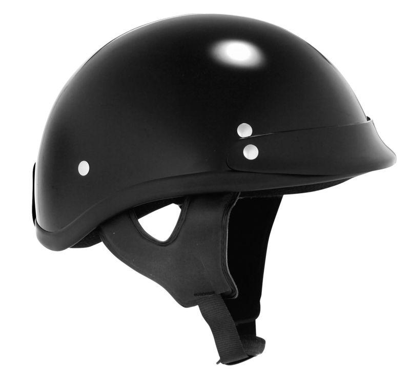 Skid lid traditional half helmet black dot med