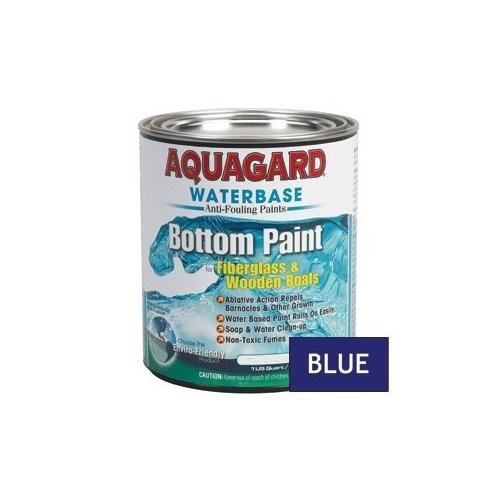 Aquagard waterbase antifouling bottom paint fiberglass/wooden boats blue quart