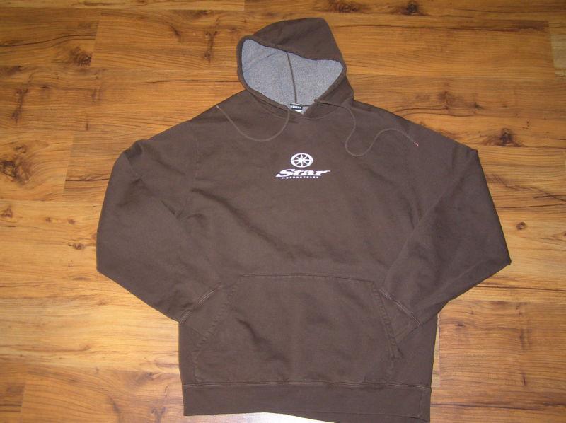 Yamaha star motorcyles pullover hoodie mens xxl brown hooded sweatshirt 2xl