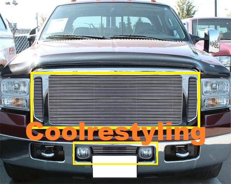 05 06 07 ford superduty f250 f-350  excursion billet grille combo inserts 3pcs 