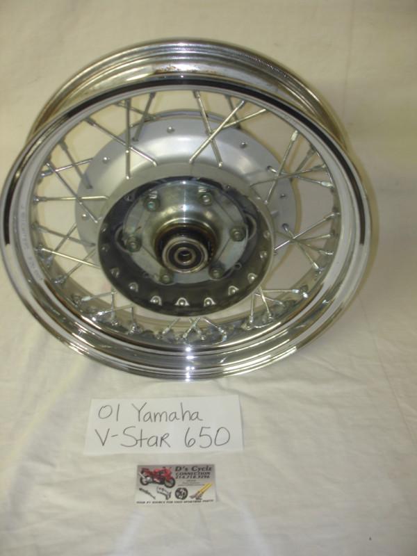 01 yamaha v-star xvs 650 rear wheel with hub, complete. good used oem